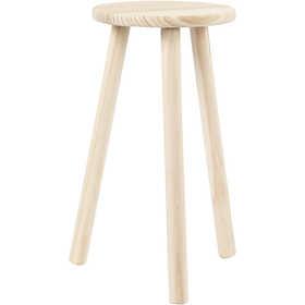 Tabouret de traite, P: 26 cm, H: 50 cm, pin - 1 Feuilles