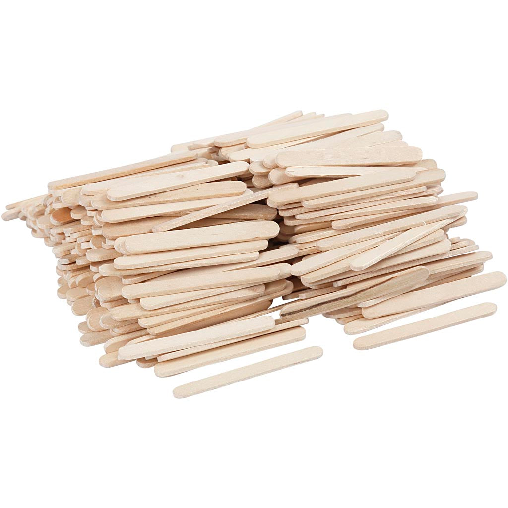 Ice Lolly Sticks, mini, L: 5.5 cm, W: 6 mm, birch