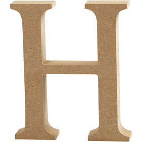 Lettre: H, MDF 130mm, épaisseur 2 cm - 1 pc