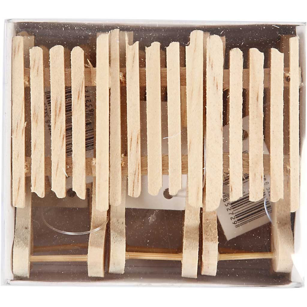 Traîneau, taille 6.5x2.5 cm, pin - 6 pcs