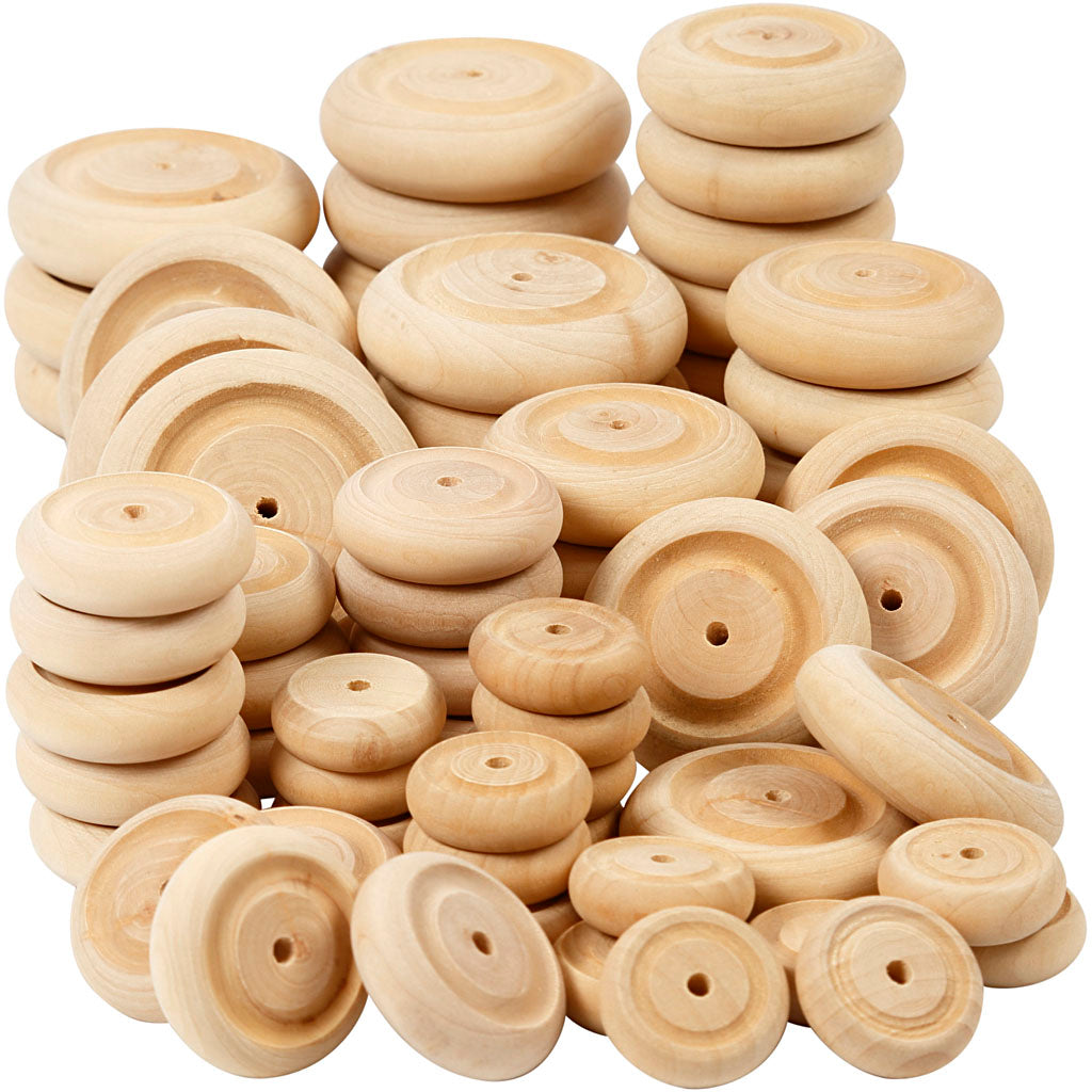 Wheel, D: 24+30+42+50 mm, thickness 8+10+11+14 mm, china berry