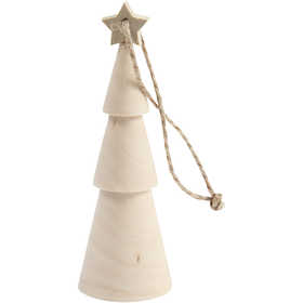 Sapin de Noël, H: 9 cm, bouleau - 1 pc
