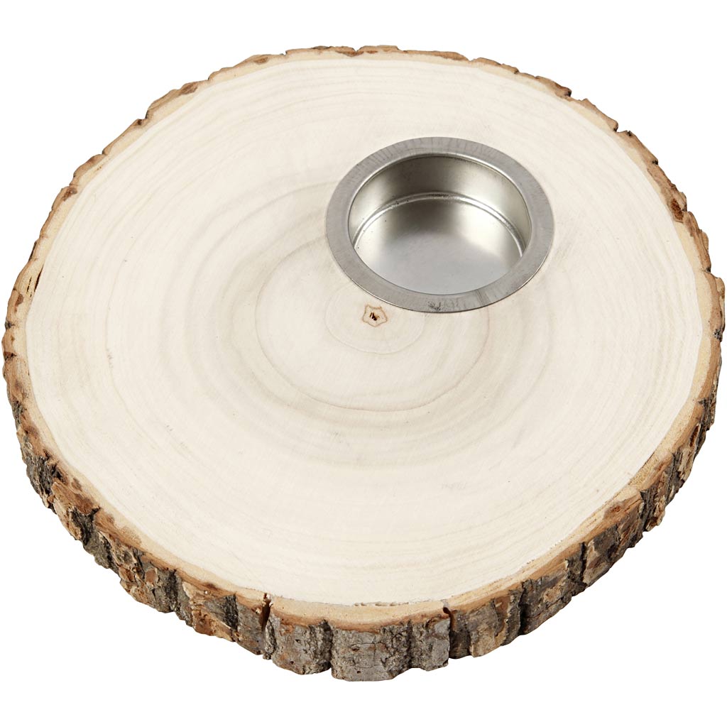Bougeoir pour bougies chauffe-plats, d 14-16 cm, ép. 19 mm, 1 pièce