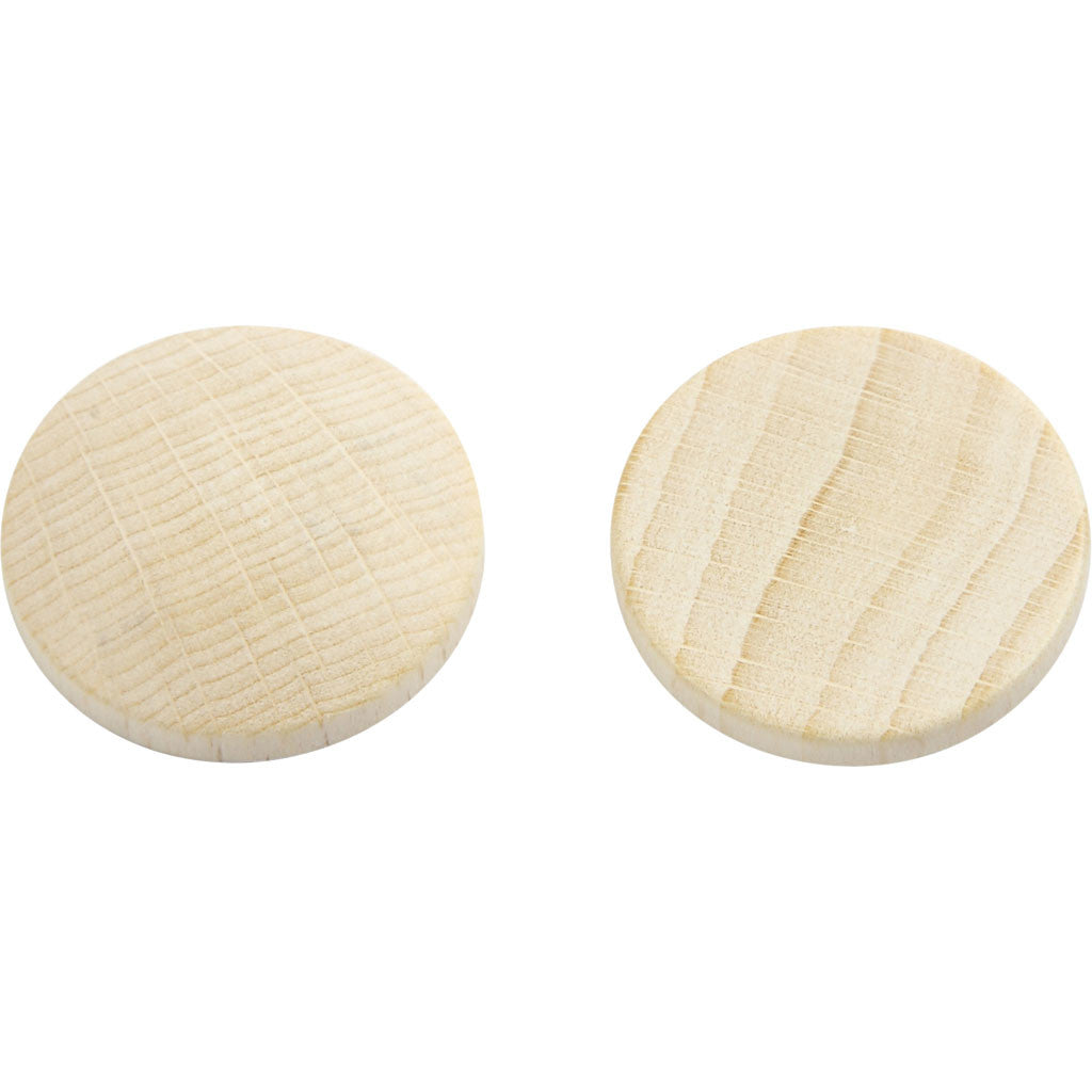 Bouttons en Bois, P: 25 mm, épaisseur 5 mm, - 150 pcs