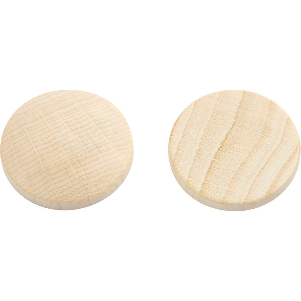 Bouttons en Bois, P: 25 mm, épaisseur 5 mm, - 150 pcs