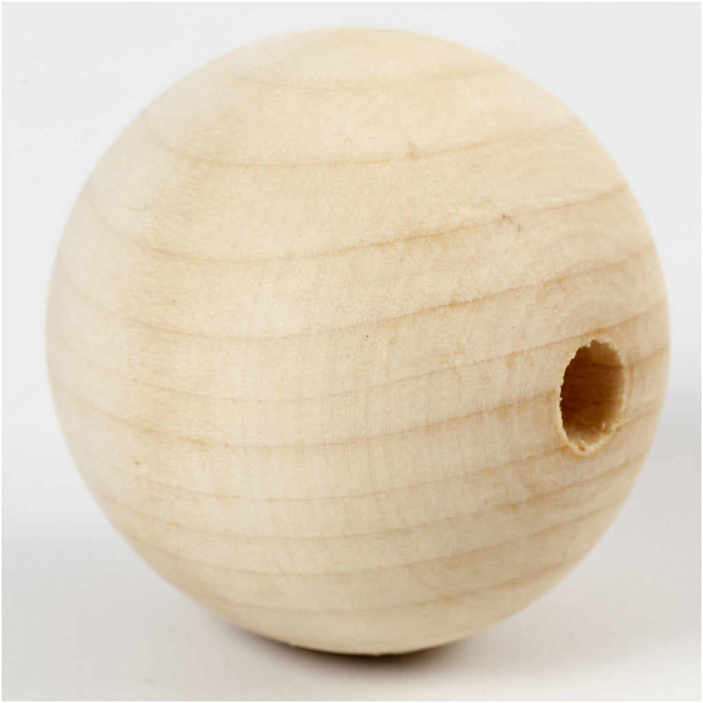 Perle de bois, P: 50 mm, trou taille 8 mm, - 20 pcs