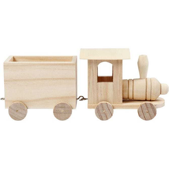 Train jouet avec wagon, H: 9,5 cm, L: 21,5 cm, L: 6,5 cm, 1 pièce