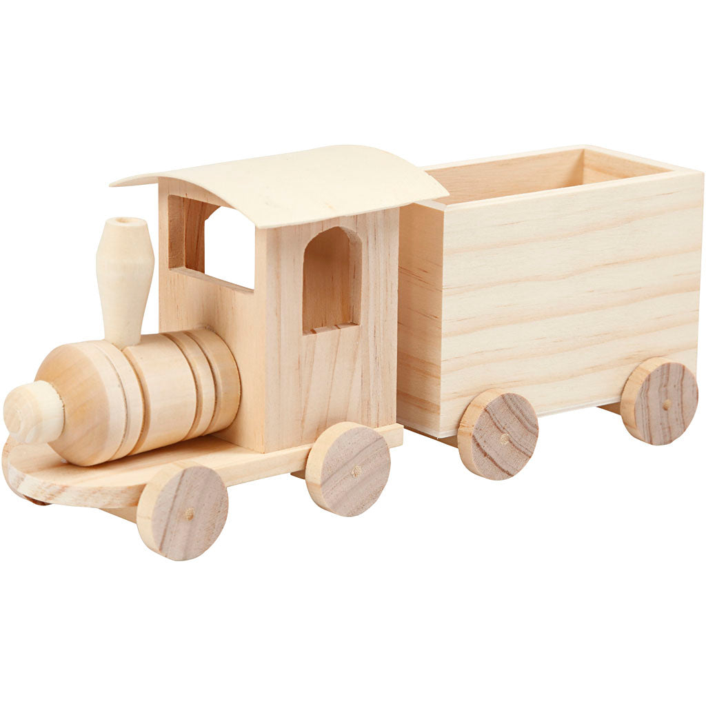 Train jouet avec wagon, H: 9,5 cm, L: 21,5 cm, L: 6,5 cm, 1 pièce