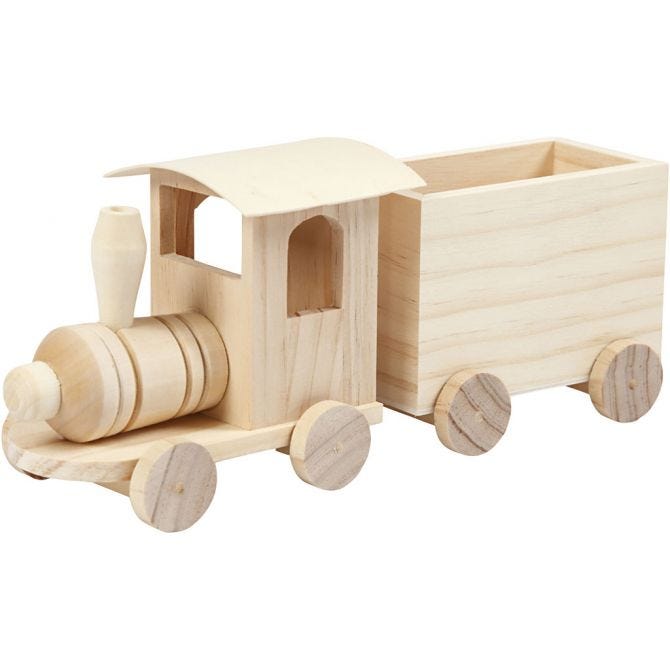 Train jouet avec wagon, H: 9,5 cm, L: 21,5 cm, L: 6,5 cm, 1 pièce