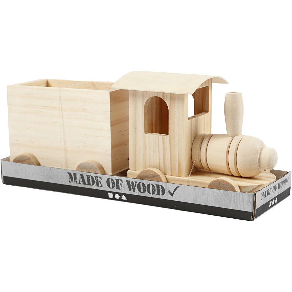 Train jouet avec wagon, H: 9,5 cm, L: 21,5 cm, L: 6,5 cm, 1 pièce