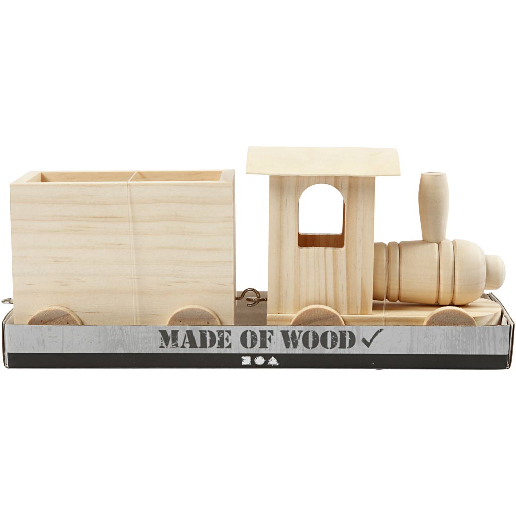 Train jouet avec wagon, H: 9,5 cm, L: 21,5 cm, L: 6,5 cm, 1 pièce