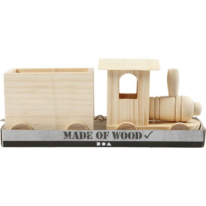 Train jouet avec wagon, H: 9,5 cm, L: 21,5 cm, L: 6,5 cm, 1 pièce