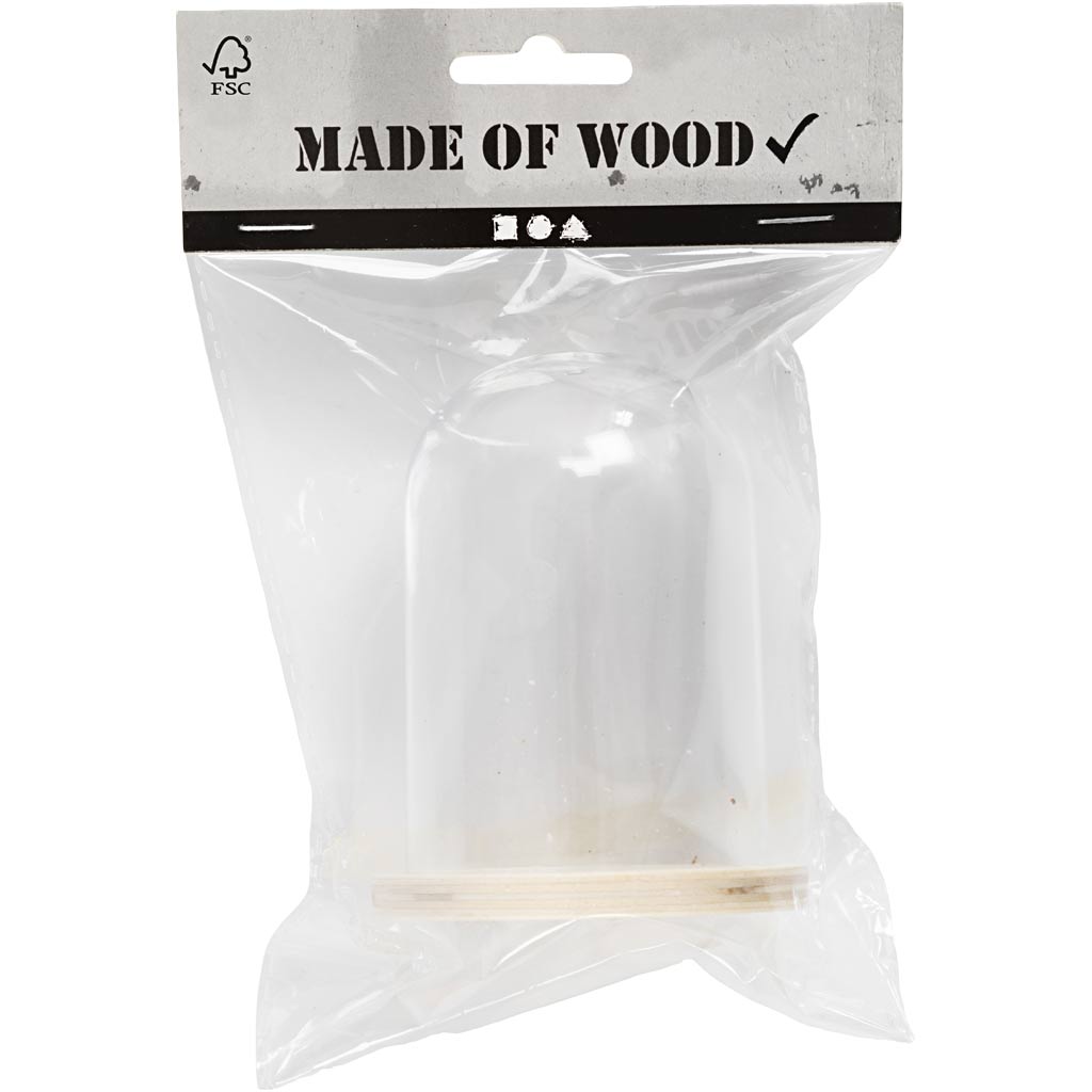 Cloche sur pied en bois, H: 9,5 cm, d 6 cm, diamètre intérieur 3 mm, 1 pièce