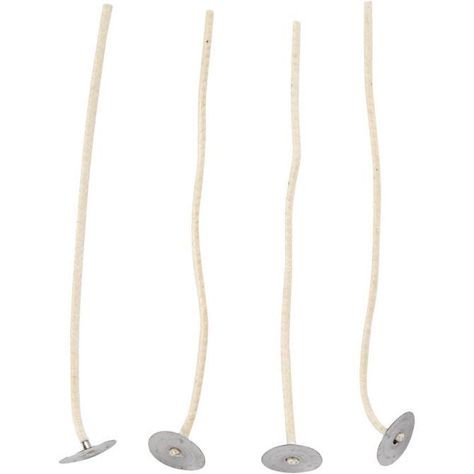 Mèche prè-cirées, L: 110 mm, épaisseur 2 mm, 10 pc