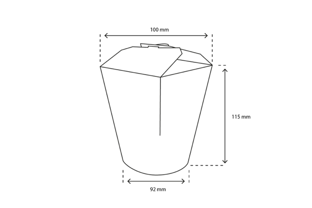 Boîte de nouilles Wok 10x11,5 cm 32oz 1000ml kraft | 500 pcs