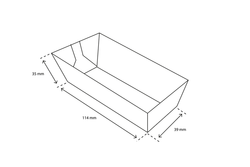 Barquette à croquettes A5 Kraft 3,9x3,5x11,4 cm FSC®Mix | 1.000 pcs