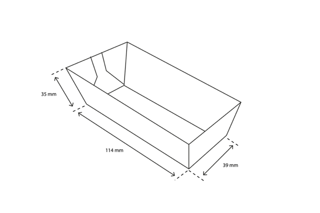 Barquette à croquettes A5 Kraft 3,9x3,5x11,4 cm FSC®Mix | 1.000 pcs