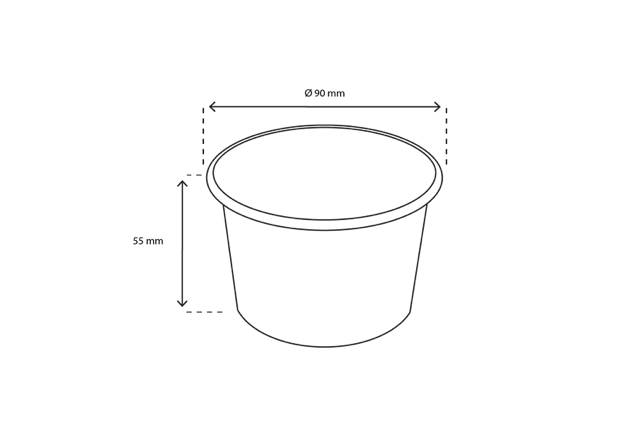 Gobelet à crème glacée Carton 240ml Ø9 cm 8oz FSC®Mix Noir | 1.000 pcs