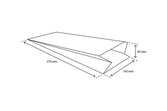 Sachet à Snacks Papier perforé | 0.5 pond10,5x8,5x27 cm Blanc 45gr | 1.800 pcs