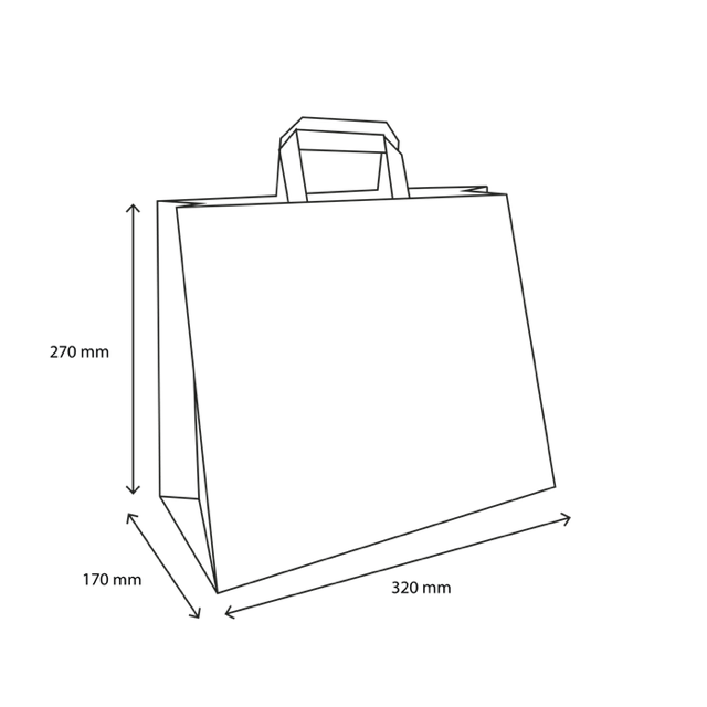 White Paper carrrier bags | 32x17x27cm | 250 pcs