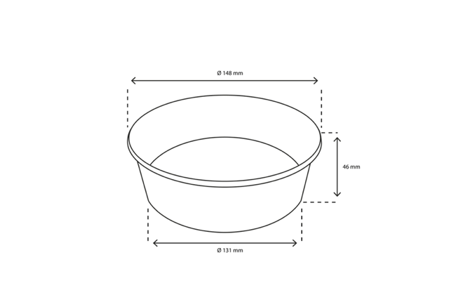 Salade Poke Bowl 500ml 20oz Ø14,8x4,6cm kraft | 300 pcs