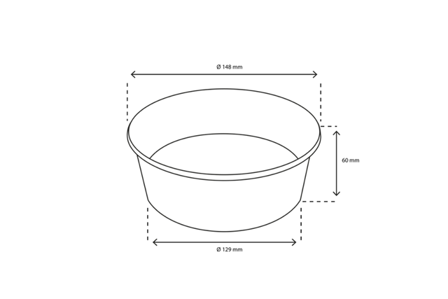 Salade Poke Bowl 750ml 26oz Ø14,8x6 cm Blanc | 300 pcs