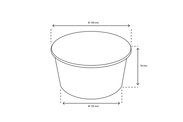 Salade Poke Bowl 1000ml 32oz Ø14,8x7,8 cm Blanc | 300 pcs