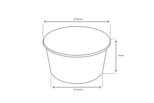 Salade Poke Bowl 1000ml 32oz Ø14,8x7,8 cm kraft | 300 pcs