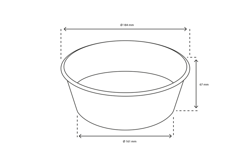 Salade Poke Bowl 1300ml 40oz Ø18,4x6,7cm kraft | 300 pcs