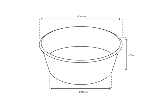 Salade Poke Bowl 1300ml 40oz Ø18,4x6,7cm kraft | 300 pcs