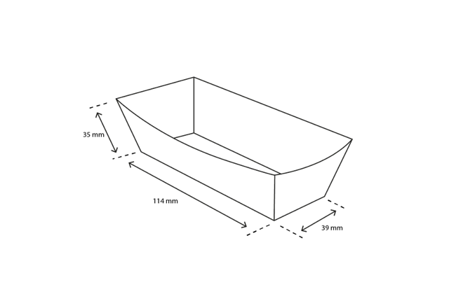 Plateaux à croquettes A5 3,9x3,5x11,4 cm kraft/Blanc | 400 pcs