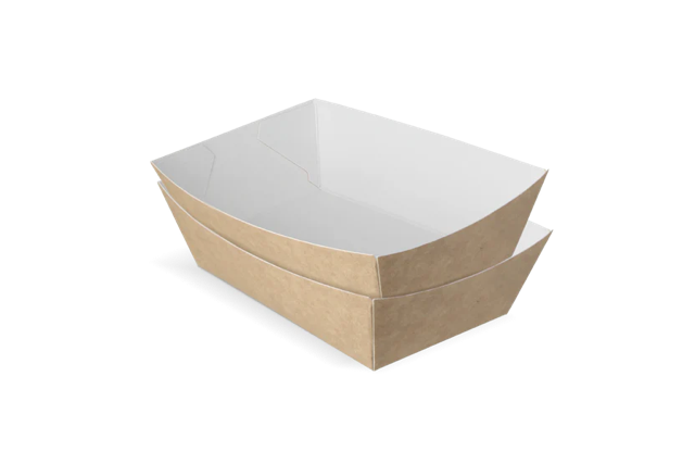 Barquette à frites A9 kraft/Blanc | 400 pcs