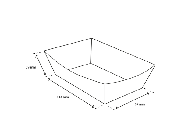 Barquette à frites A9 kraft/Blanc | 400 pcs