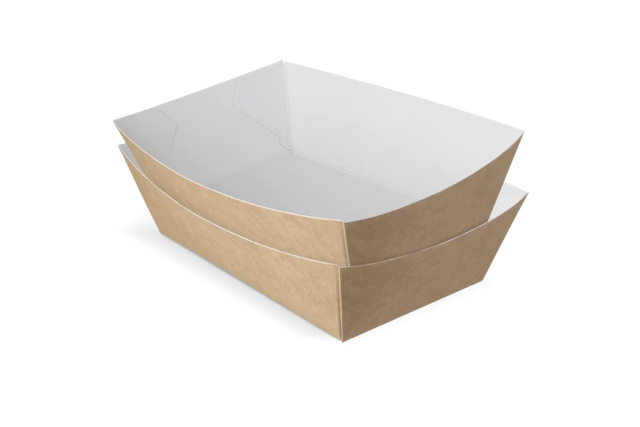 Barquette à frites A13 kraft/blanc | 1.000 pcs