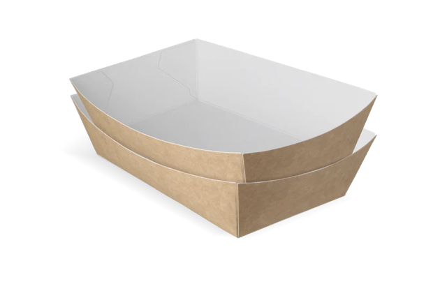 Barquette à frites A14 | kraft/Blanc | 400 pcs