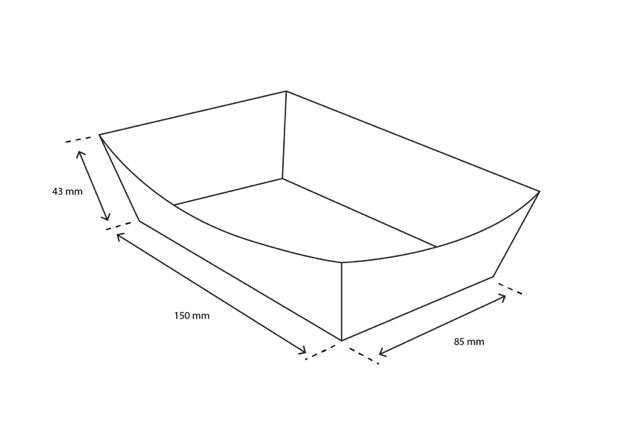 Barquette à frites A14 | kraft/Blanc | 400 pcs