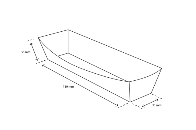 Barquette à saucisses A16 kraft/Blanc | 400 pcs