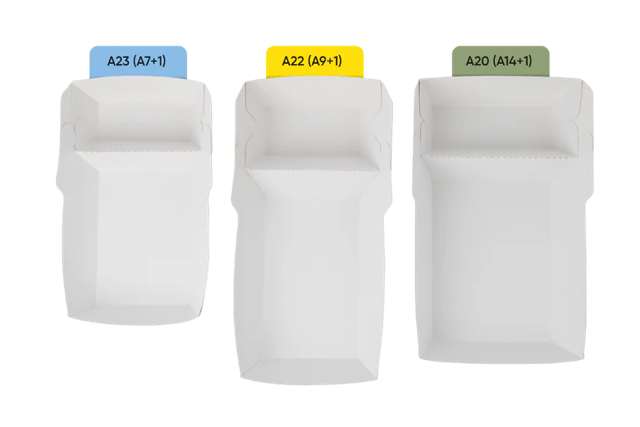 Barquette à frites A20 | A14+1kraft/Blanc | 400 pcs