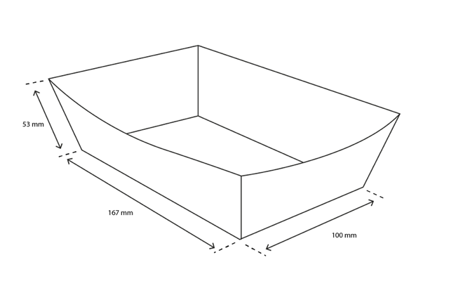 Barquette à frites A50 kraft/Blanc | 400 pcs