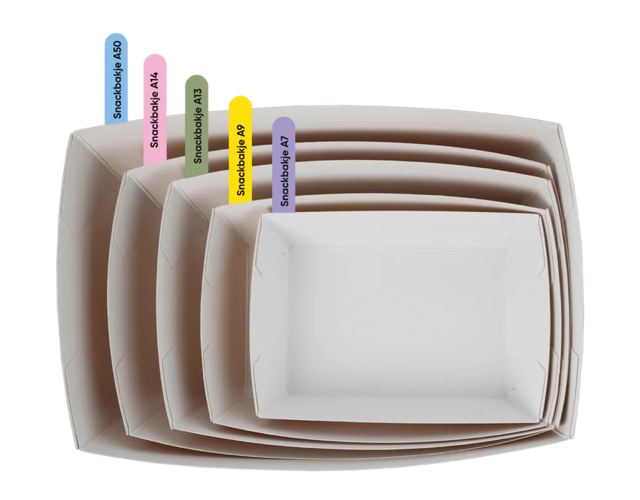 Barquette à frites A50 kraft/Blanc | 400 pcs