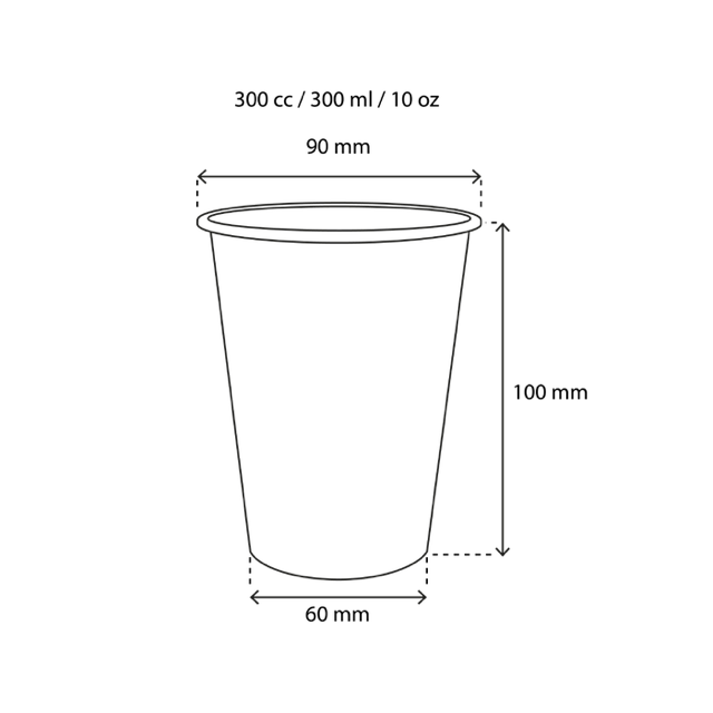 Tasse à Café Carton 300cc 10oz Ø9 cm rayé | 1.000 pcs