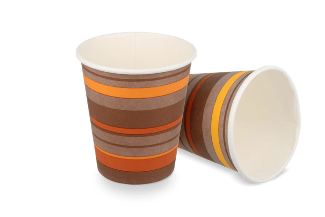 Tasse à Café Carton 300cc 10oz Ø9 cm rayé | 1.000 pcs