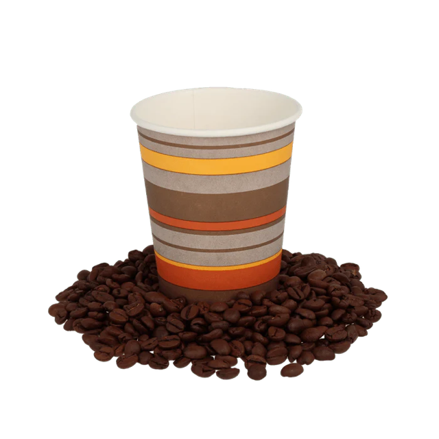 Tasse à Café Carton 230cc 8oz Ø8 cm rayé | 1.000 pcs