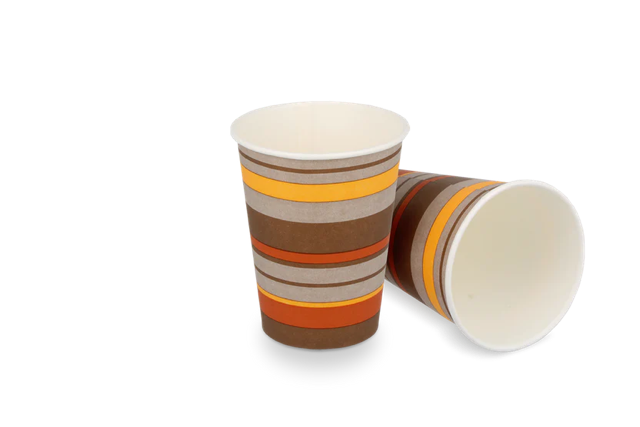Tasse à Café Carton 150cc 6oz Ø7 cm rayé | 2.500 pcs