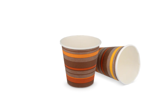 Tasse à Café Carton 120cc 4oz Ø6,3cm rayé | 1.000 pcs