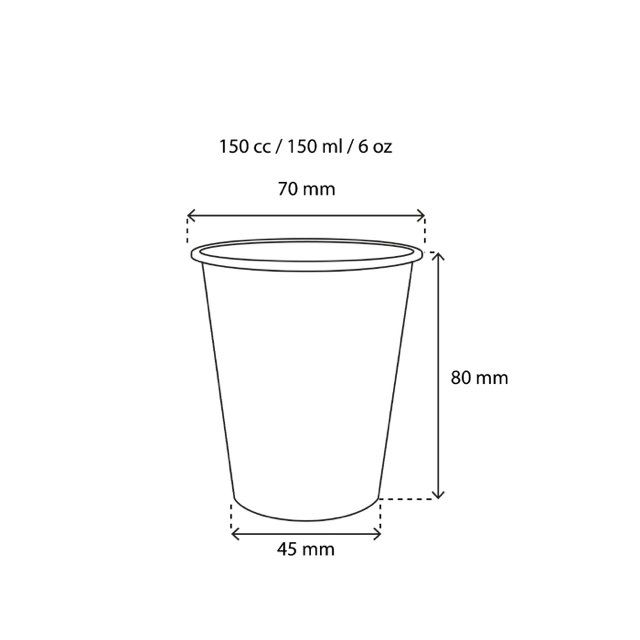 Tasse à Café 150cc 6oz Ø7 cm Kraft | 2.500 pcs