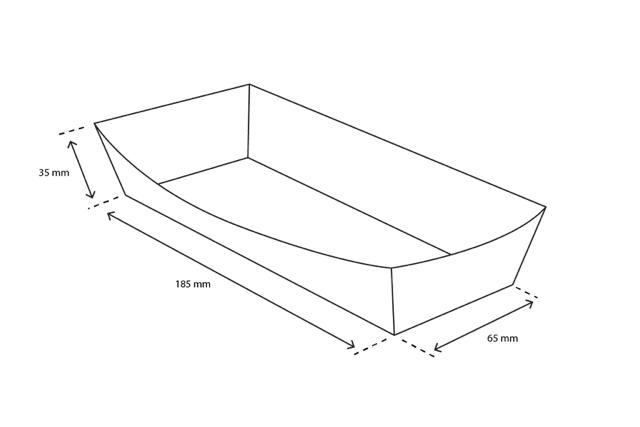 Barquette à saucisses A18 kraft/Blanc | 400 pcs