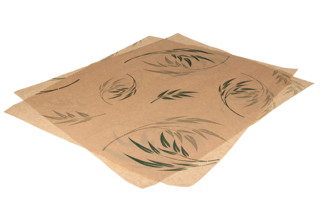 Emballage en papier sulfurisé pour hamburger 33x38cm FSC®Mix kraft Bambou | 2.000 pcs