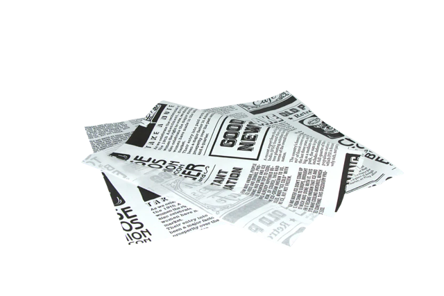 Emballage en papier sulfurisé pour hamburger 33x30cm FSC®Mix Journal Blanc | 2.000 pcs