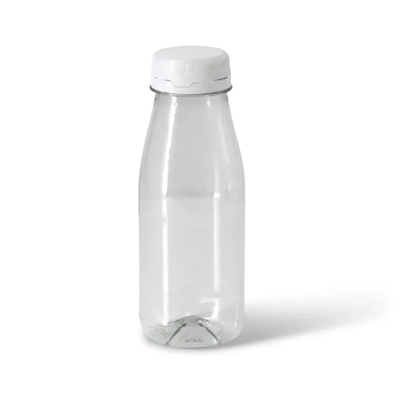 Bouteille PET recyclé 250 ml Couvercle Transparent/Blanc - 285 pièces